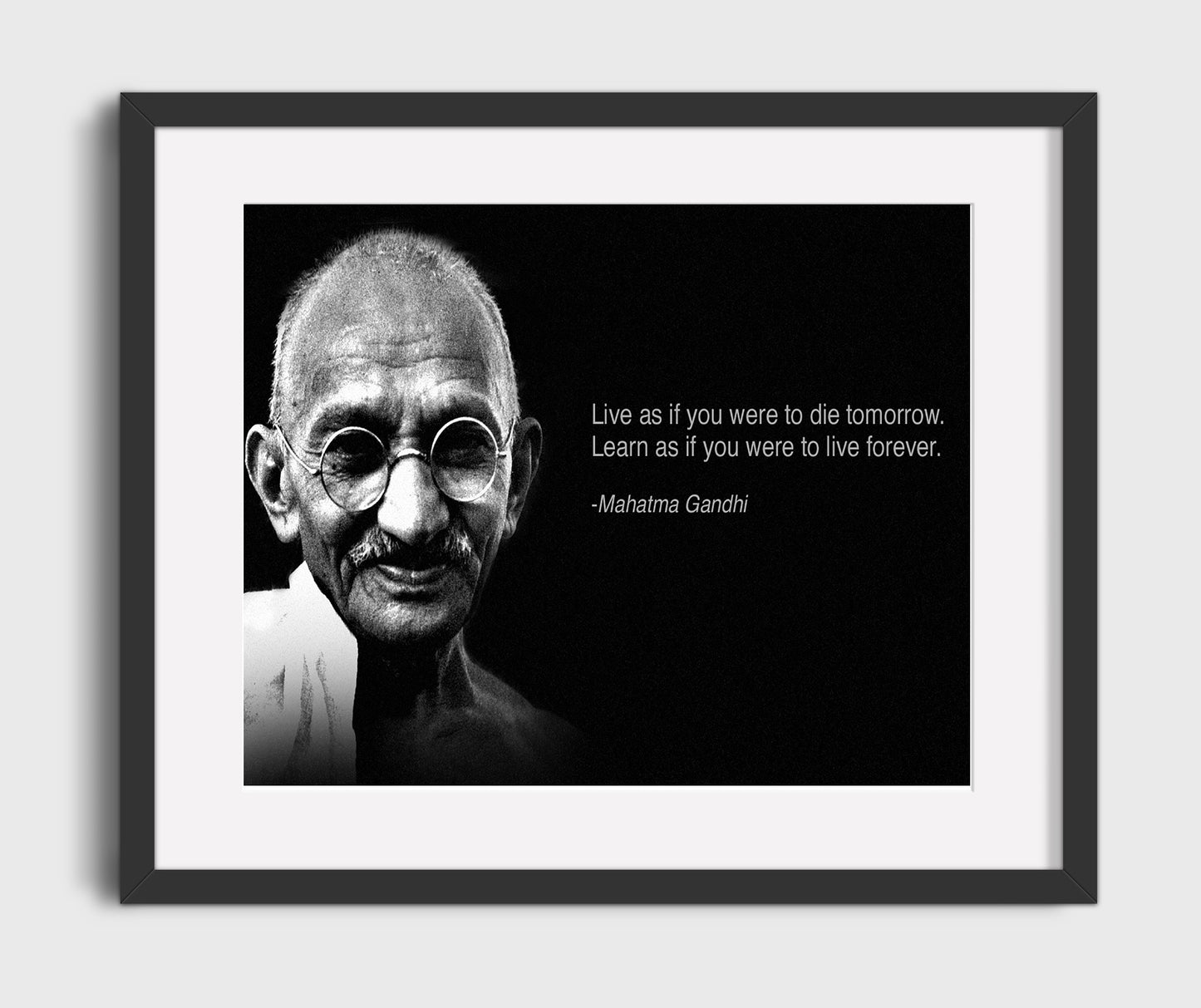 Mahatma Gandhi Live as if die tomorrow Quote Print 16x20 Gallery Frame quote wall art print