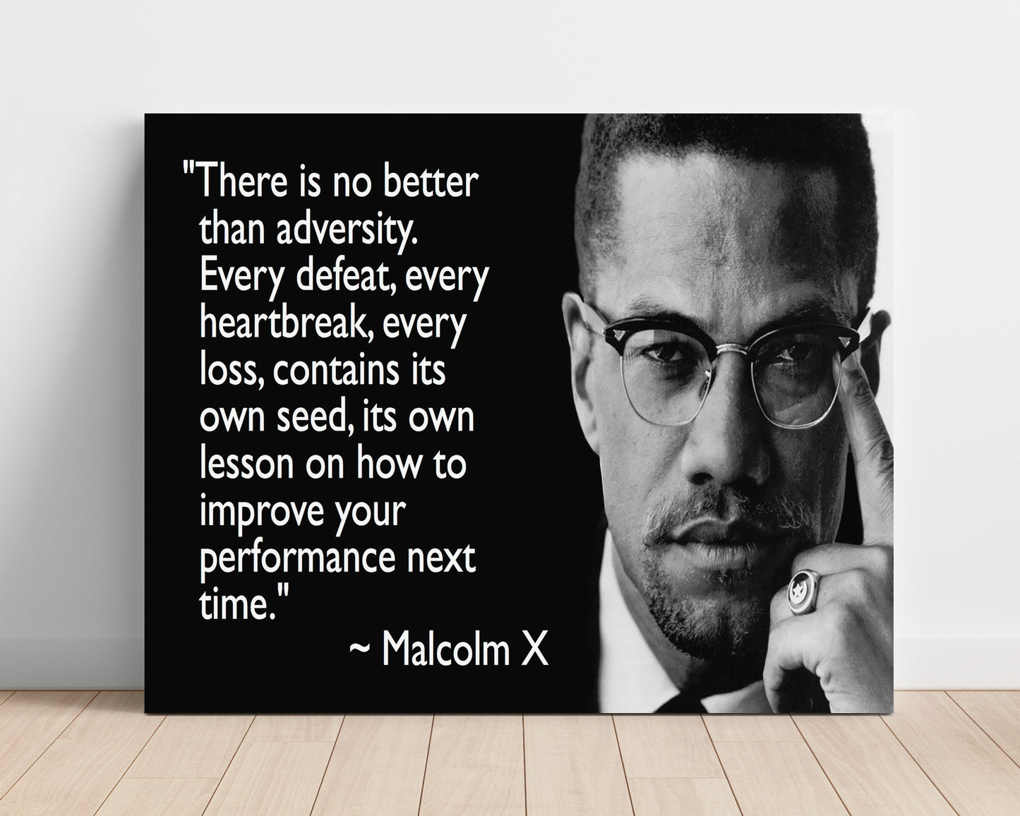 Malcolm X Lesson in adversity Quote Print 16x20 Unframed Print quote wall art print