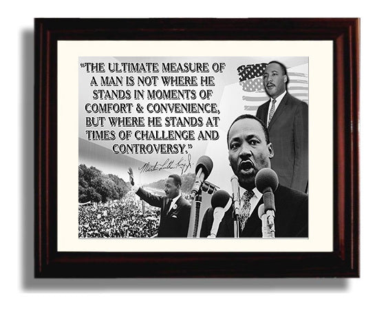Martin Luther King Jr Measure of a man Quote Print 8x10 Beveled Frame quote wall art print