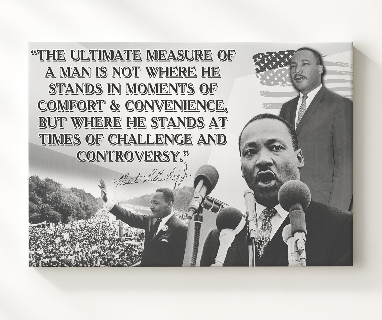 Martin Luther King Jr Measure of a man Quote Print 20x24 Canvas quote wall art print