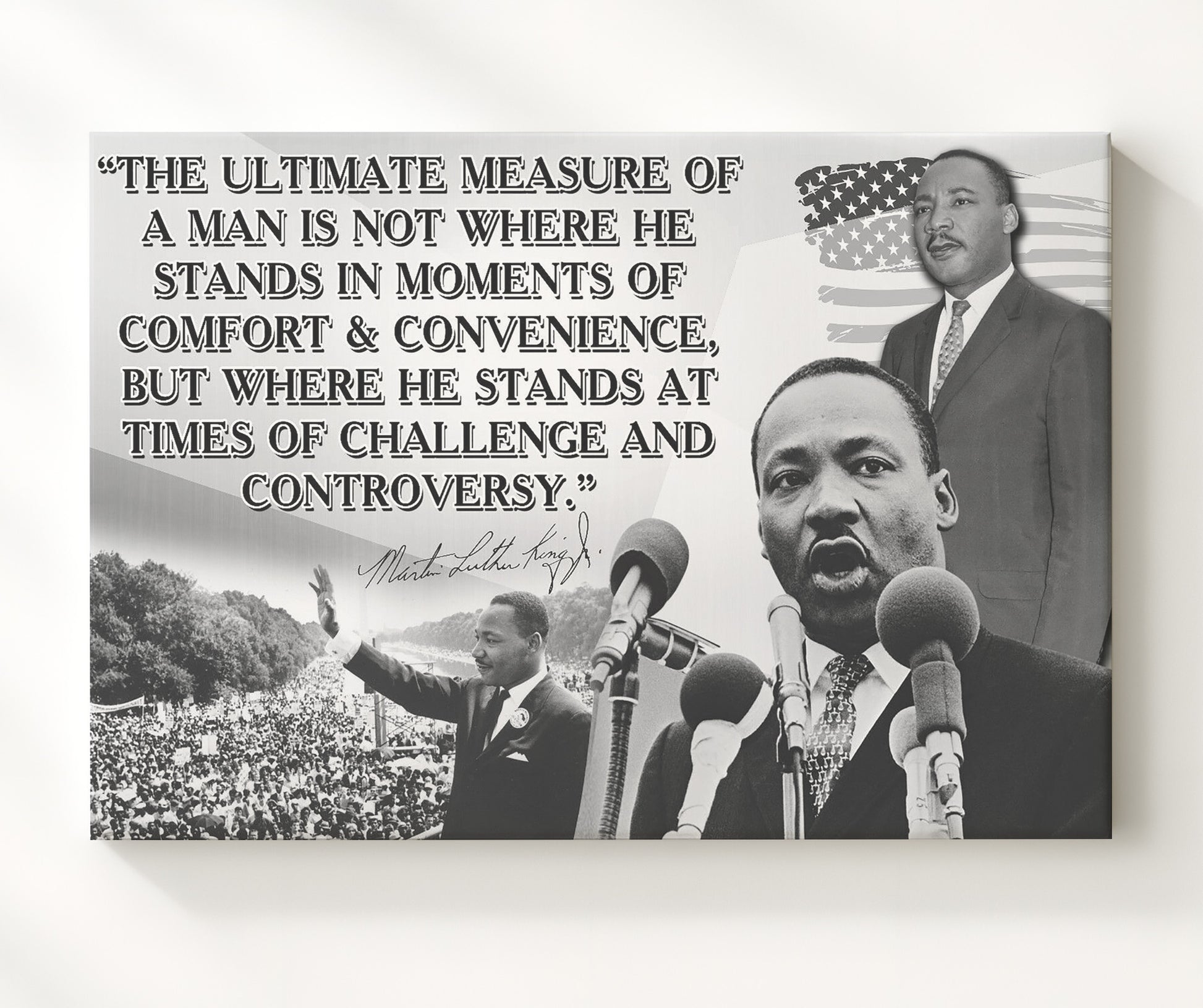 Martin Luther King Jr Measure of a man Quote Print 20x24 Canvas quote wall art print