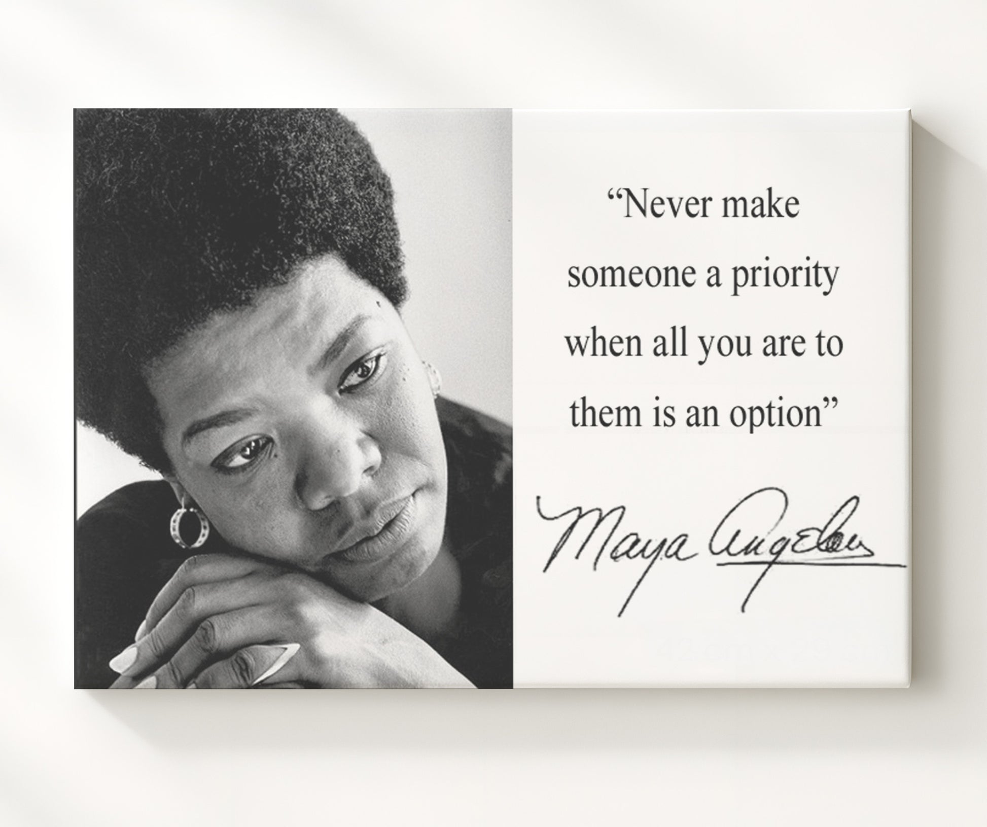 Maya Angelou Never just an option Quote Print 20x24 Canvas quote wall art print