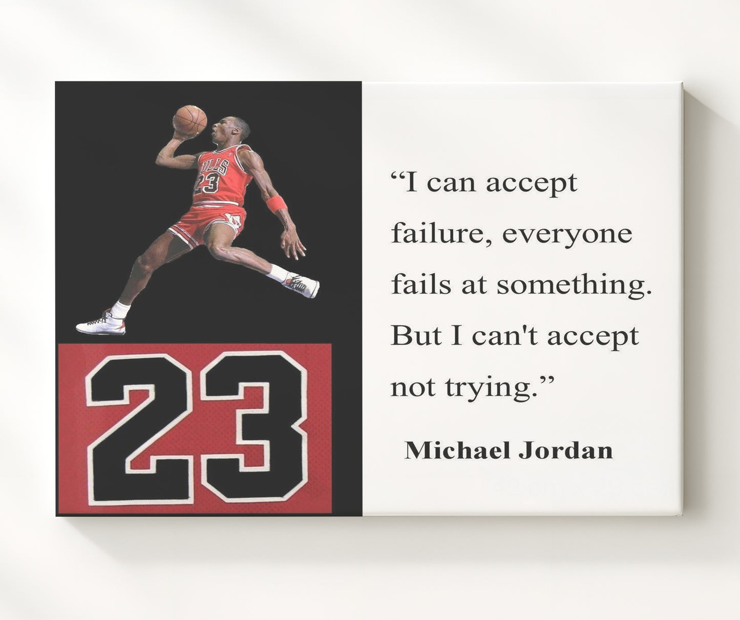 Michael Jordan I Can Accept Failure Everyone Fails Quote Print 20x24 Canvas quote wall art print