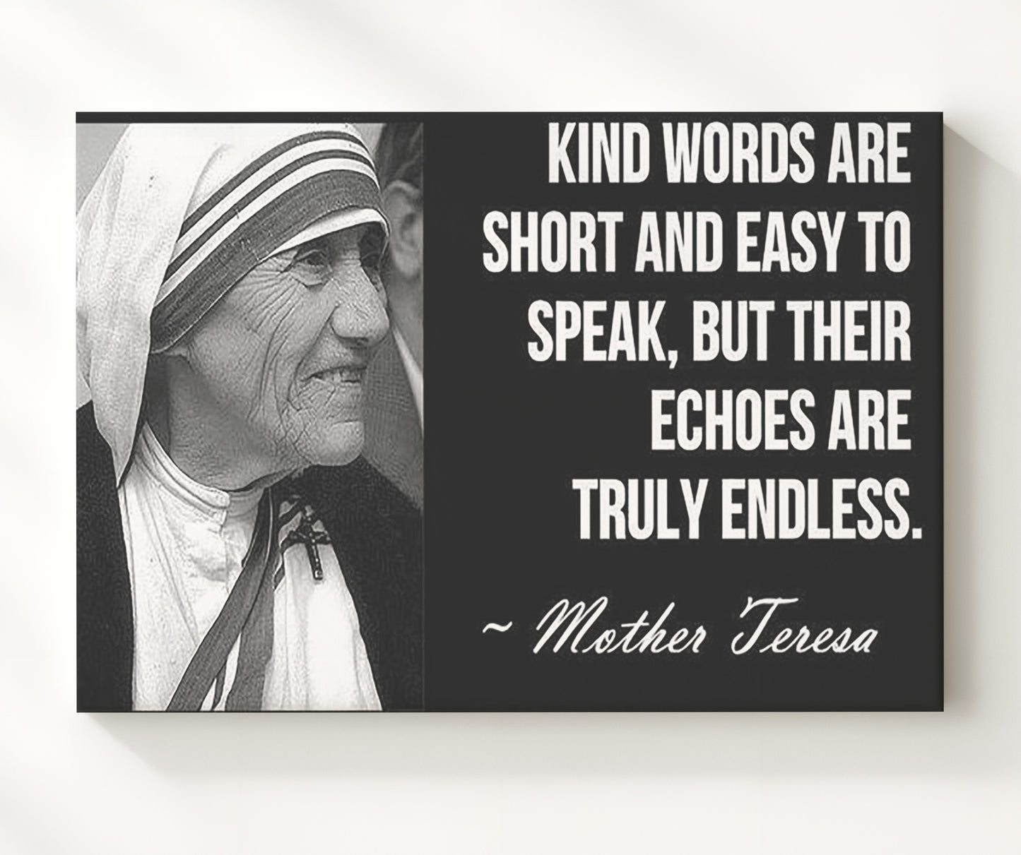 Mother Teresa Endless echoes Quote Print 20x24 Canvas quote wall art print
