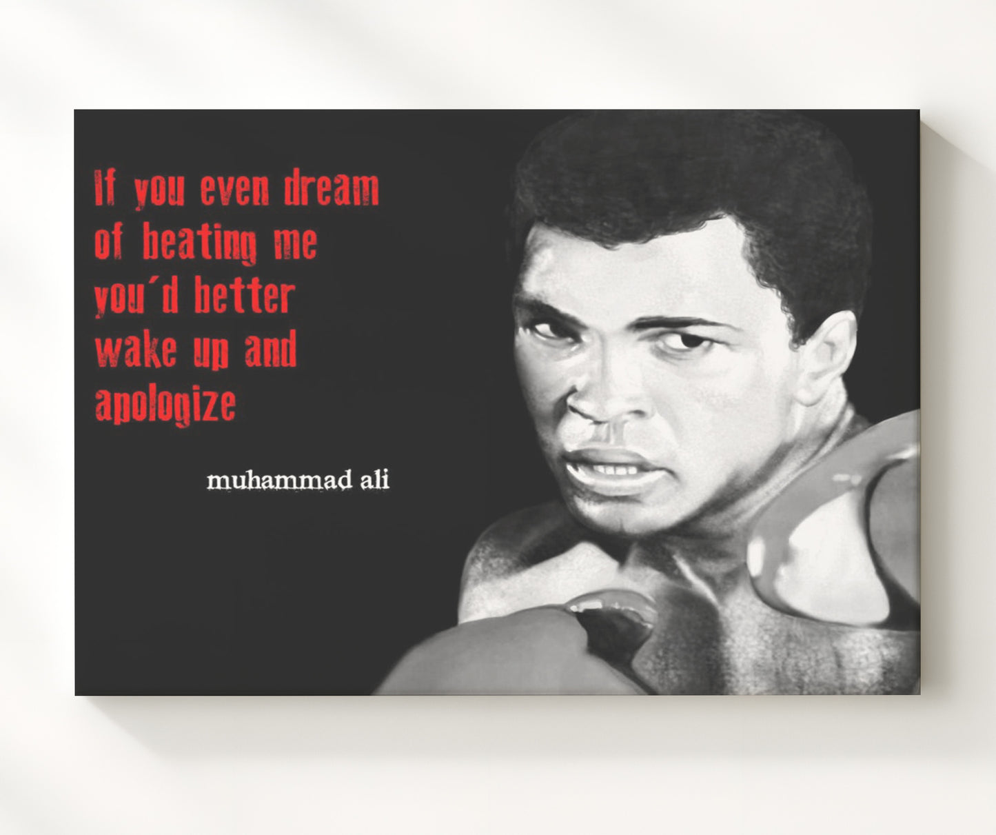 Muhammad Ali Dream fight bravado Quote Print 20x24 Canvas quote wall art print