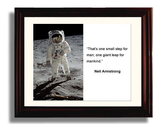 Neil Armstrong One giant leap Quote Print 8x10 Beveled Frame quote wall art print