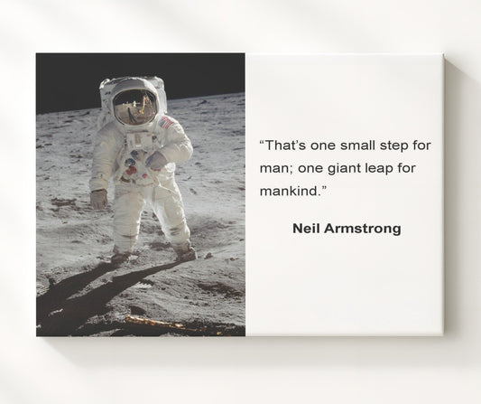 Neil Armstrong One giant leap Quote Print 8x10 Beveled Frame quote wall art print