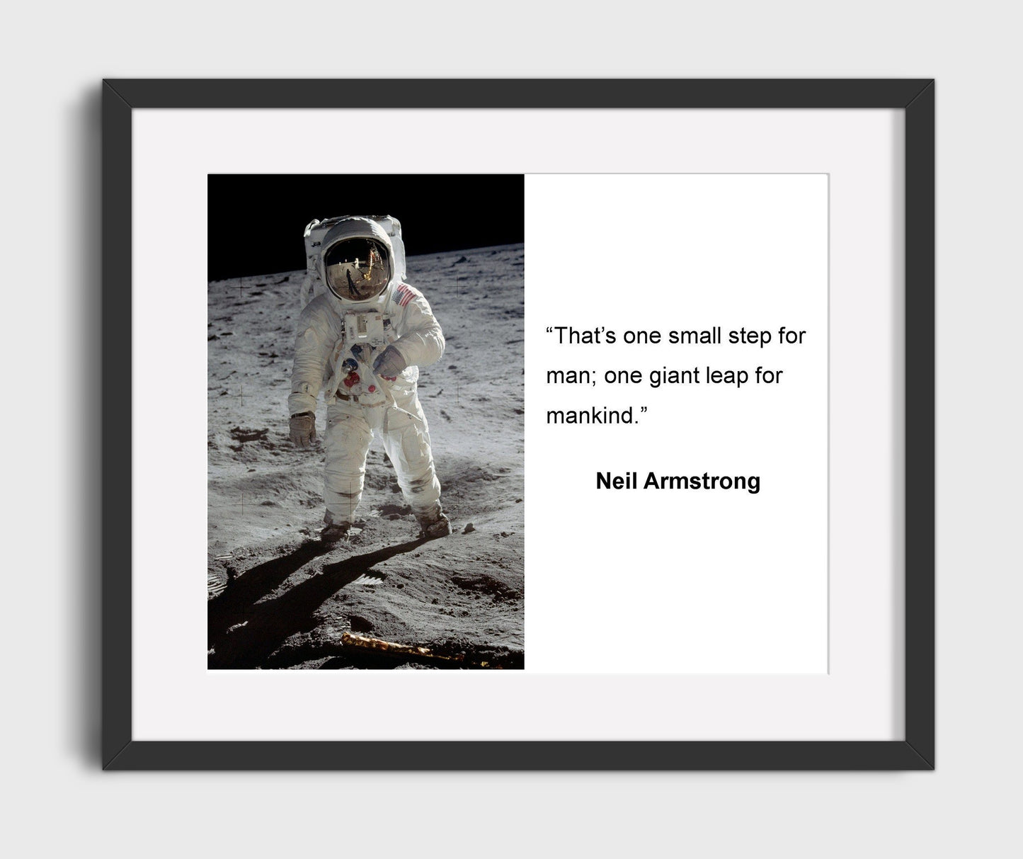 Neil Armstrong One giant leap Quote Print 16x20 Gallery Frame quote wall art print