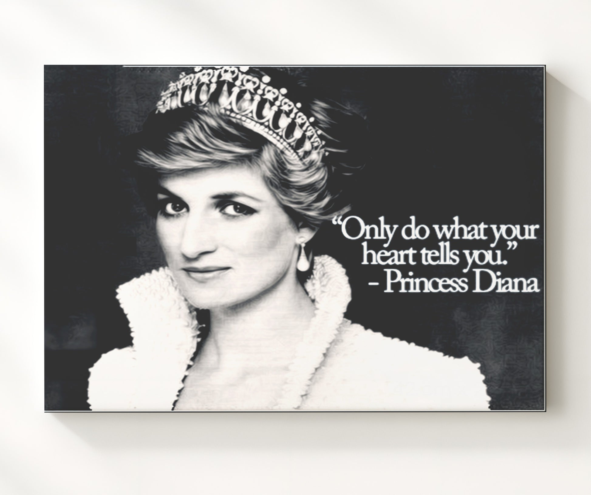Princess Diana Only Do What Your Heart Tells You Quote Print 20x24 Canvas quote wall art print