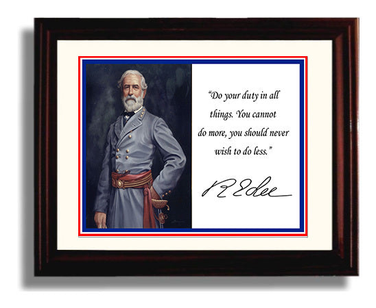 Robert E Lee Do Your Duty In All Things Quote Print 8x10 Beveled Frame quote wall art print