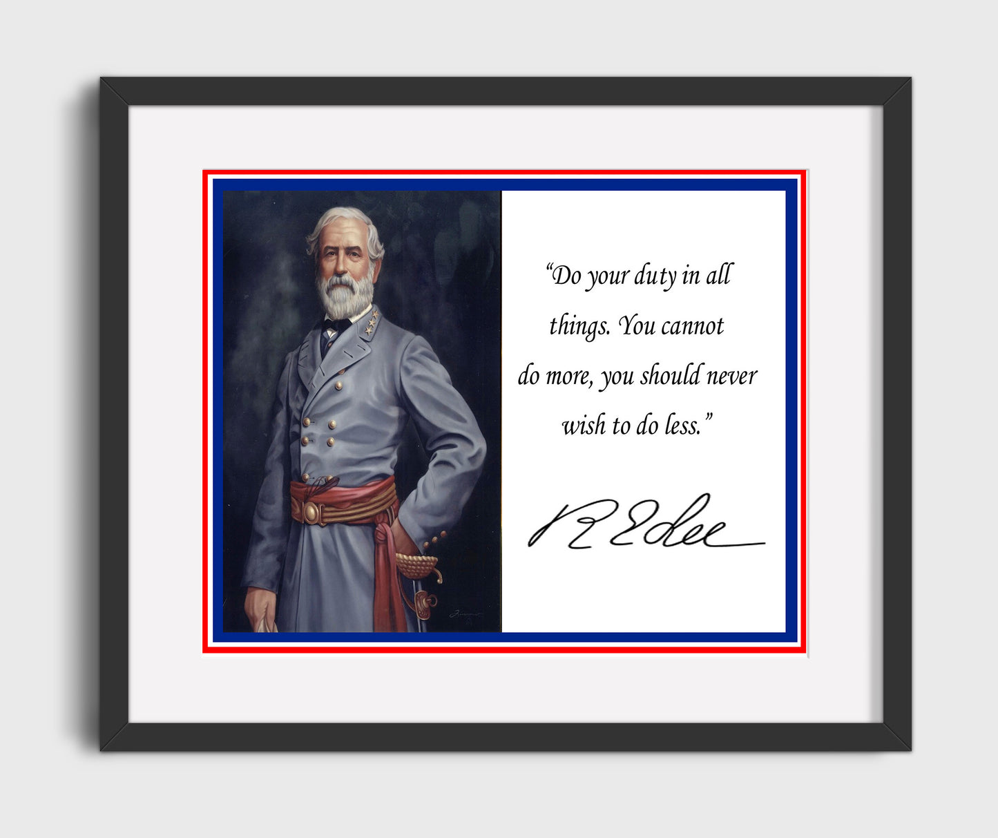 Robert E Lee Do Your Duty In All Things Quote Print 16x20 Gallery Frame quote wall art print