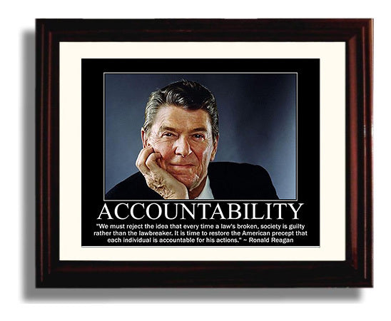 Ronald Reagan Accountability matters Quote Print 8x10 Beveled Frame quote wall art print