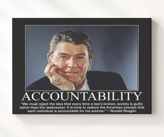 Ronald Reagan Accountability matters Quote Print 8x10 Beveled Frame quote wall art print