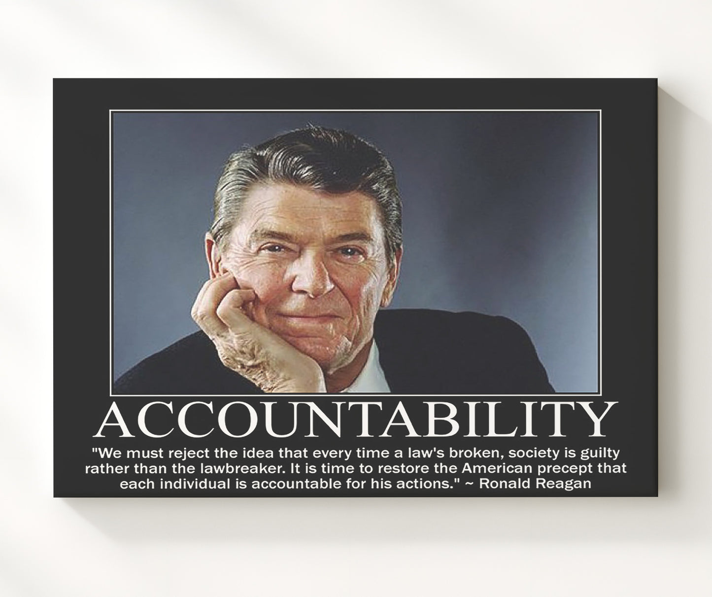 Ronald Reagan Accountability matters Quote Print 20x24 Canvas quote wall art print