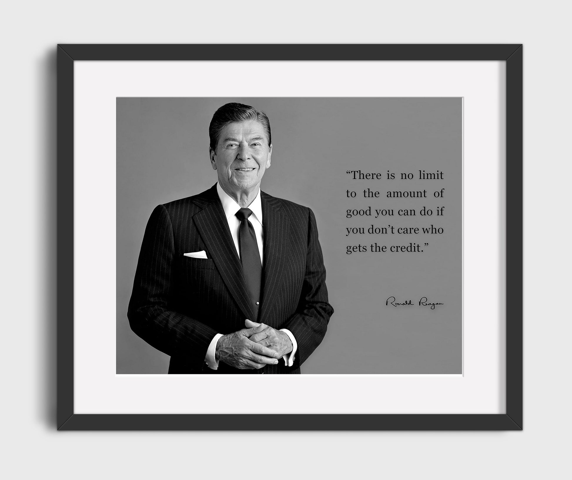 Ronald Reagan Deeds not credits Quote Print 16x20 Gallery Frame quote wall art print