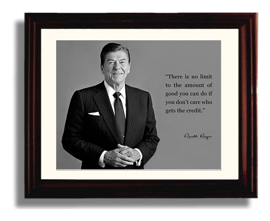 Ronald Reagan Deeds not credits Quote Print 8x10 Beveled Frame quote wall art print