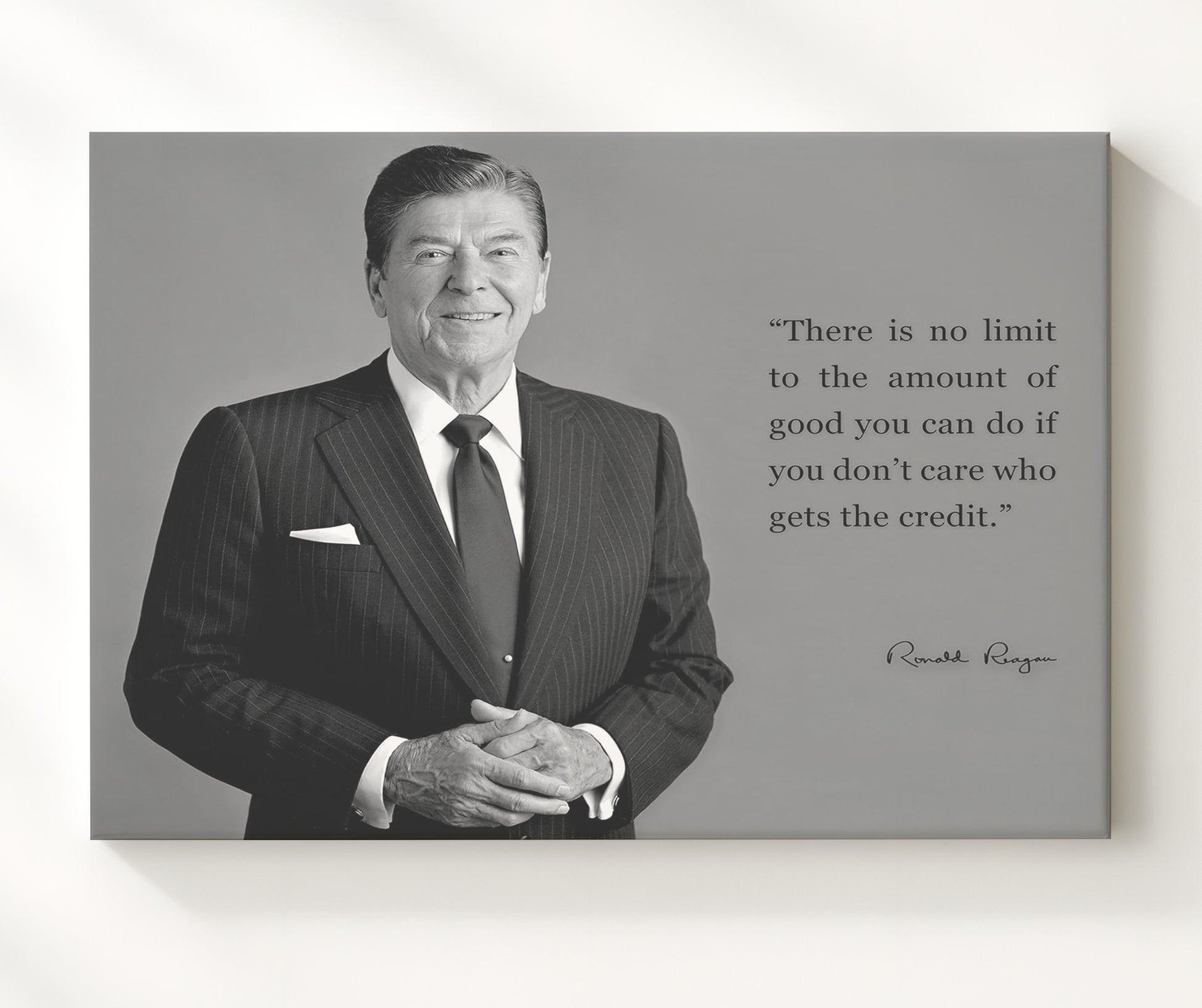 Ronald Reagan Deeds not credits Quote Print 20x24 Canvas quote wall art print