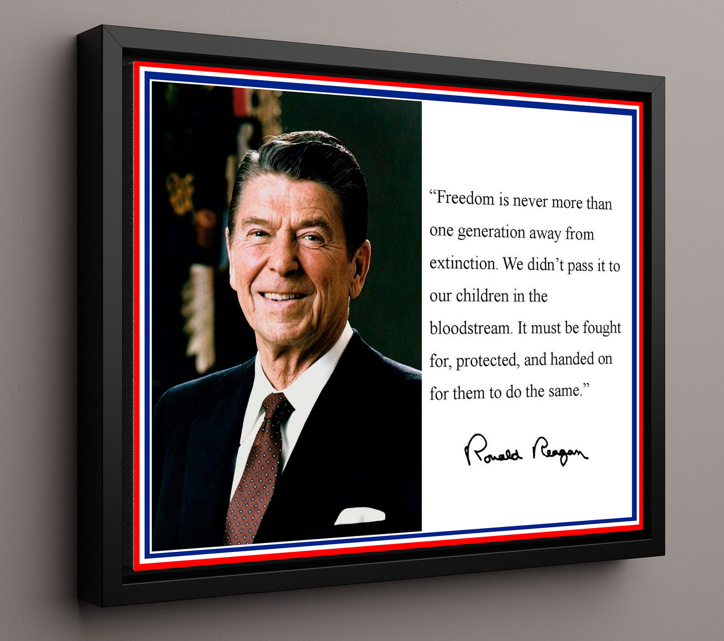 Ronald Reagan Freedoms fragile torch Quote Print 16x20 Framed Canvas quote wall art print