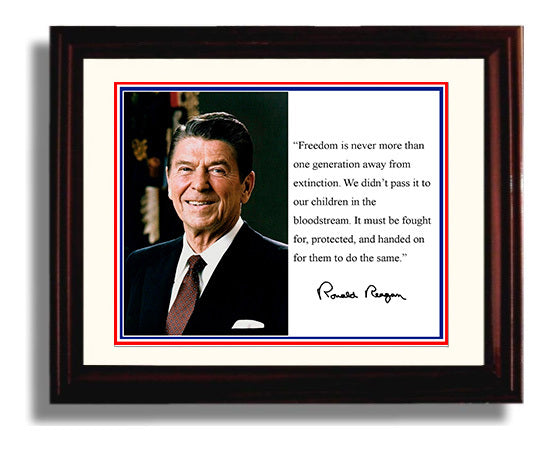 Ronald Reagan Freedoms fragile torch Quote Print 8x10 Beveled Frame quote wall art print