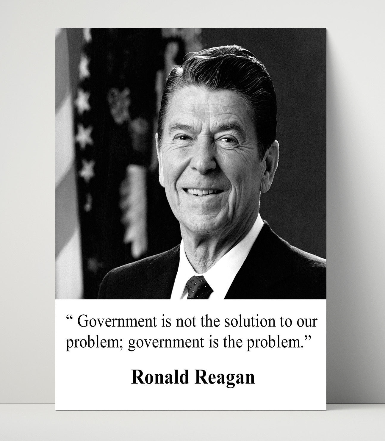 Ronald Reagan Government Is Not The Solution Government Is The Problem Quote Print 16x20 Unframed Print quote wall art print