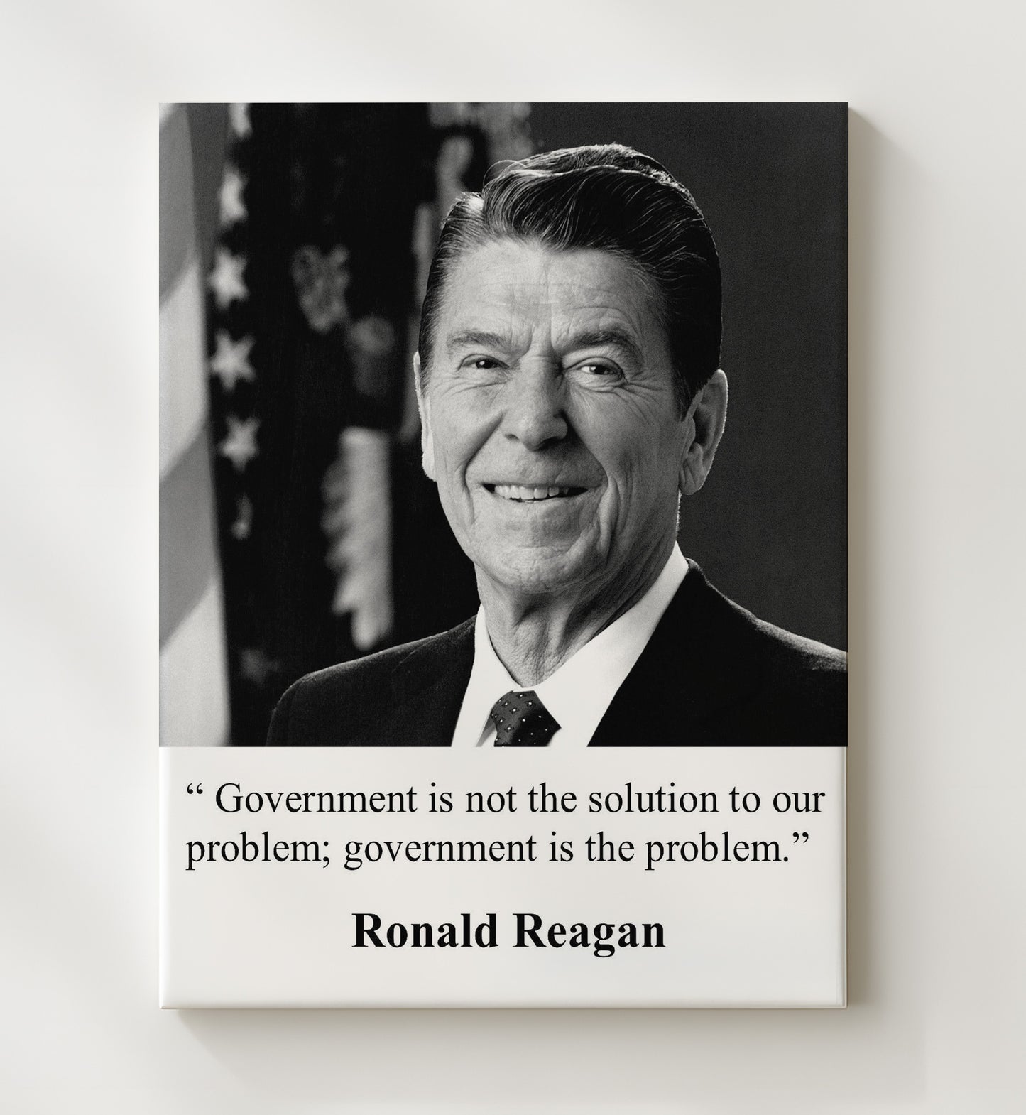Ronald Reagan Government Is Not The Solution Government Is The Problem Quote Print 20x24 Canvas quote wall art print