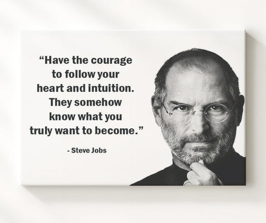 Steve Jobs Have The Courage To Follow Your Heart Quote Print 8x10 Beveled Frame quote wall art print