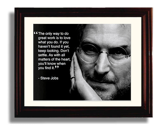 Steve Jobs Love what you do Quote Print 8x10 Beveled Frame quote wall art print