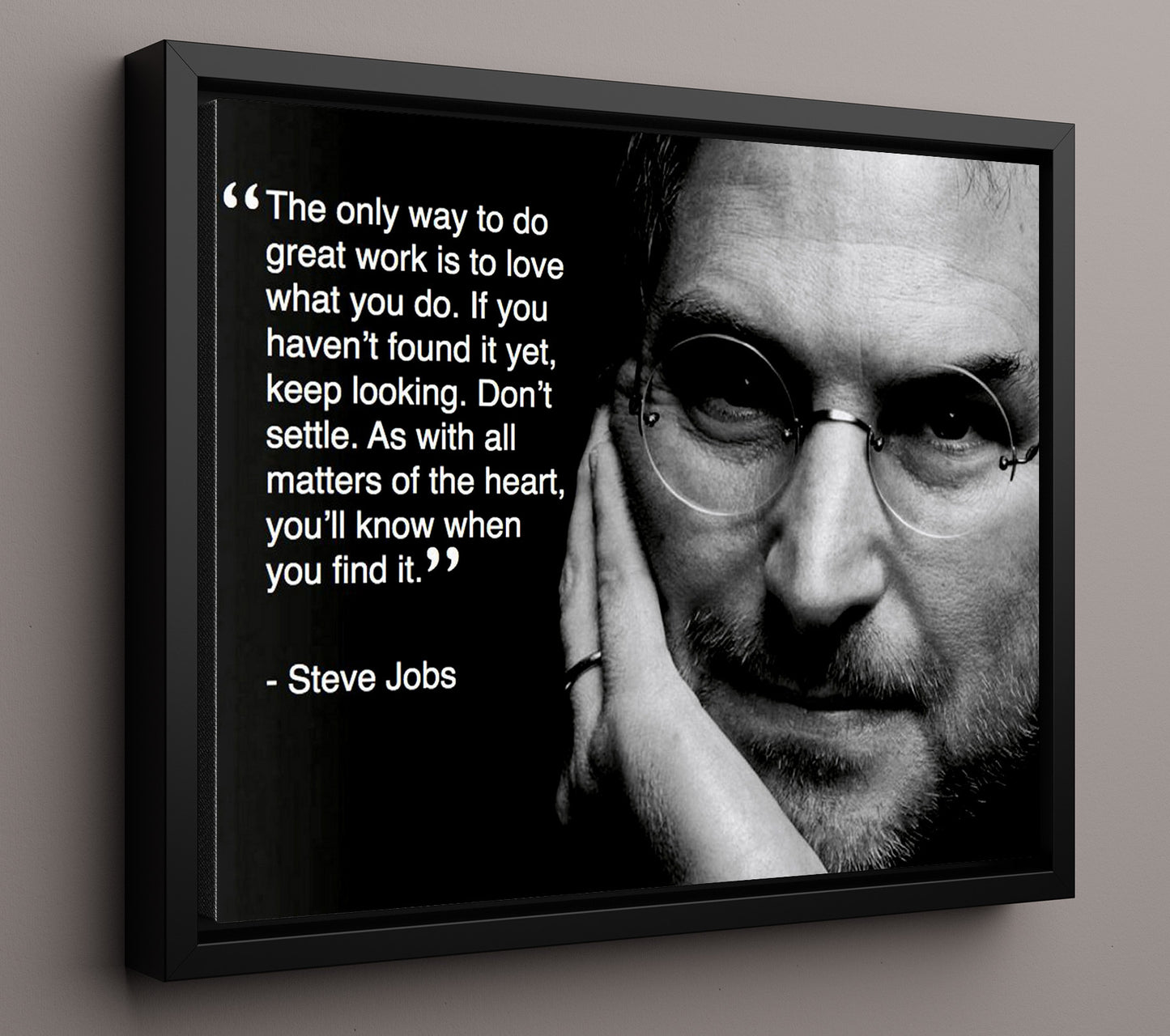 Steve Jobs Love what you do Quote Print 16x20 Framed Canvas quote wall art print
