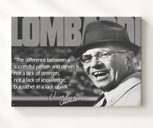 Vince Lombardi Lack of will Quote Print 8x10 Beveled Frame quote wall art print