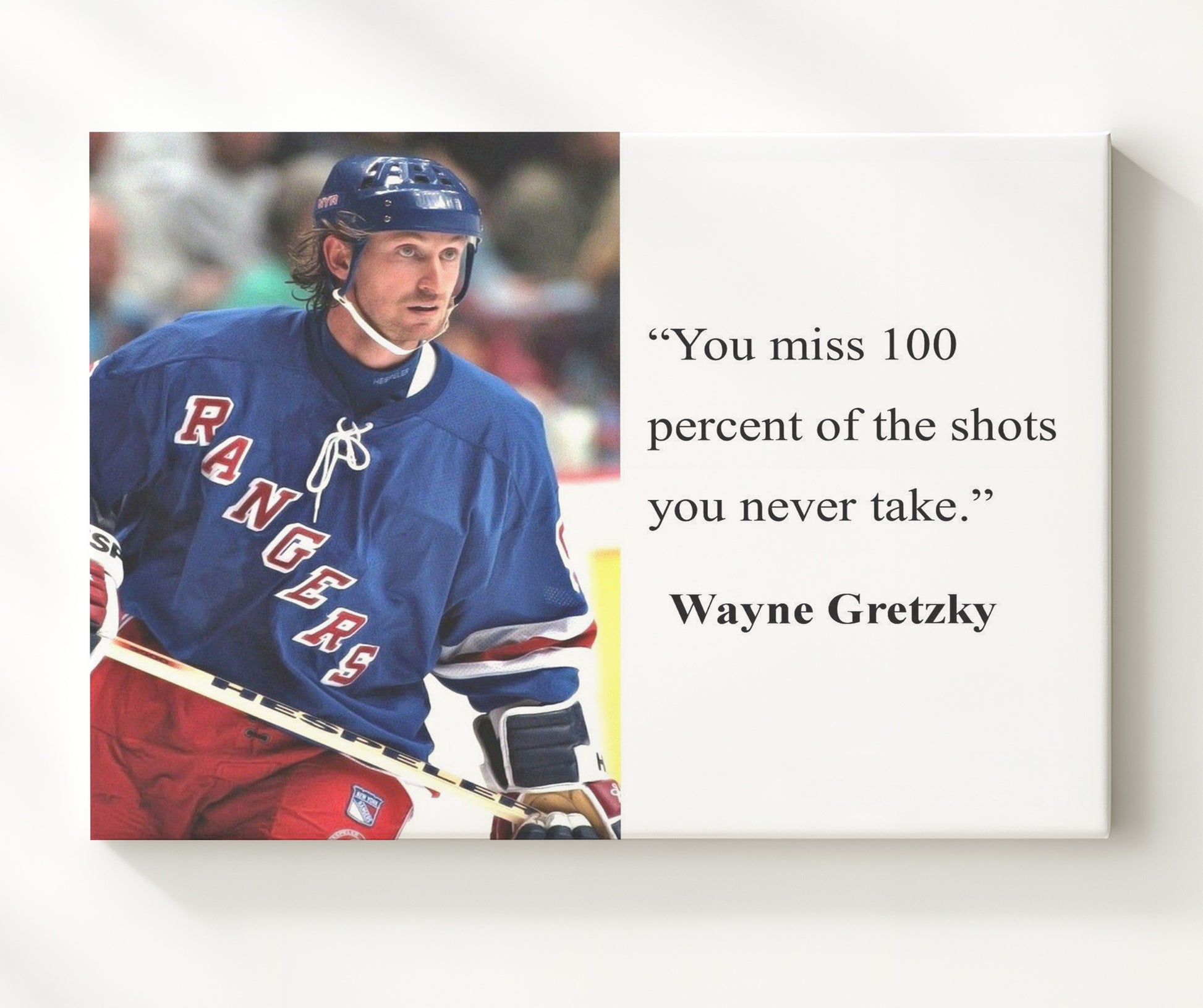 Wayne Gretzky You Miss 100 Percent Of The Shots You Never Take Quote Print 20x24 Canvas quote wall art print
