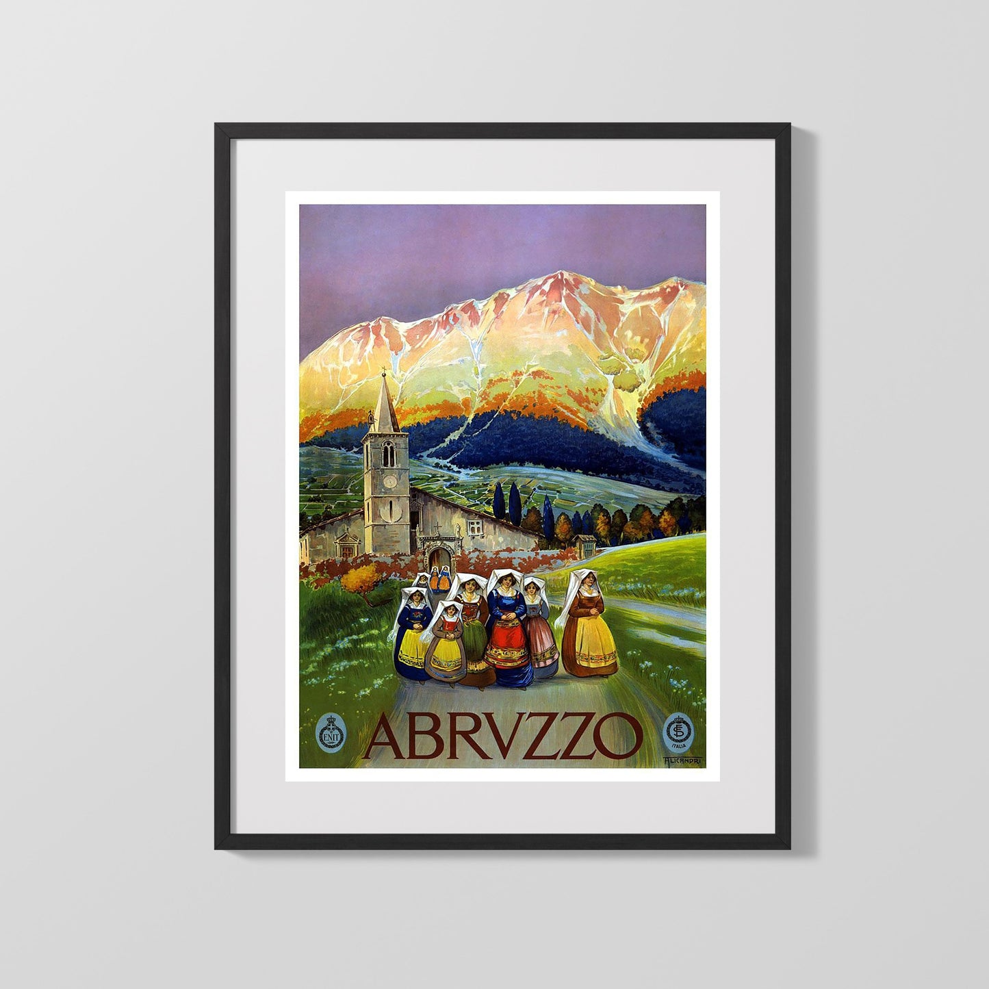 Classic Travel Poster - Abruzzo - Women in Traditional Dress
