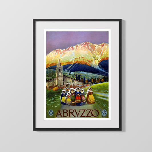 Classic Travel Poster - Abruzzo - Women in Traditional Dress