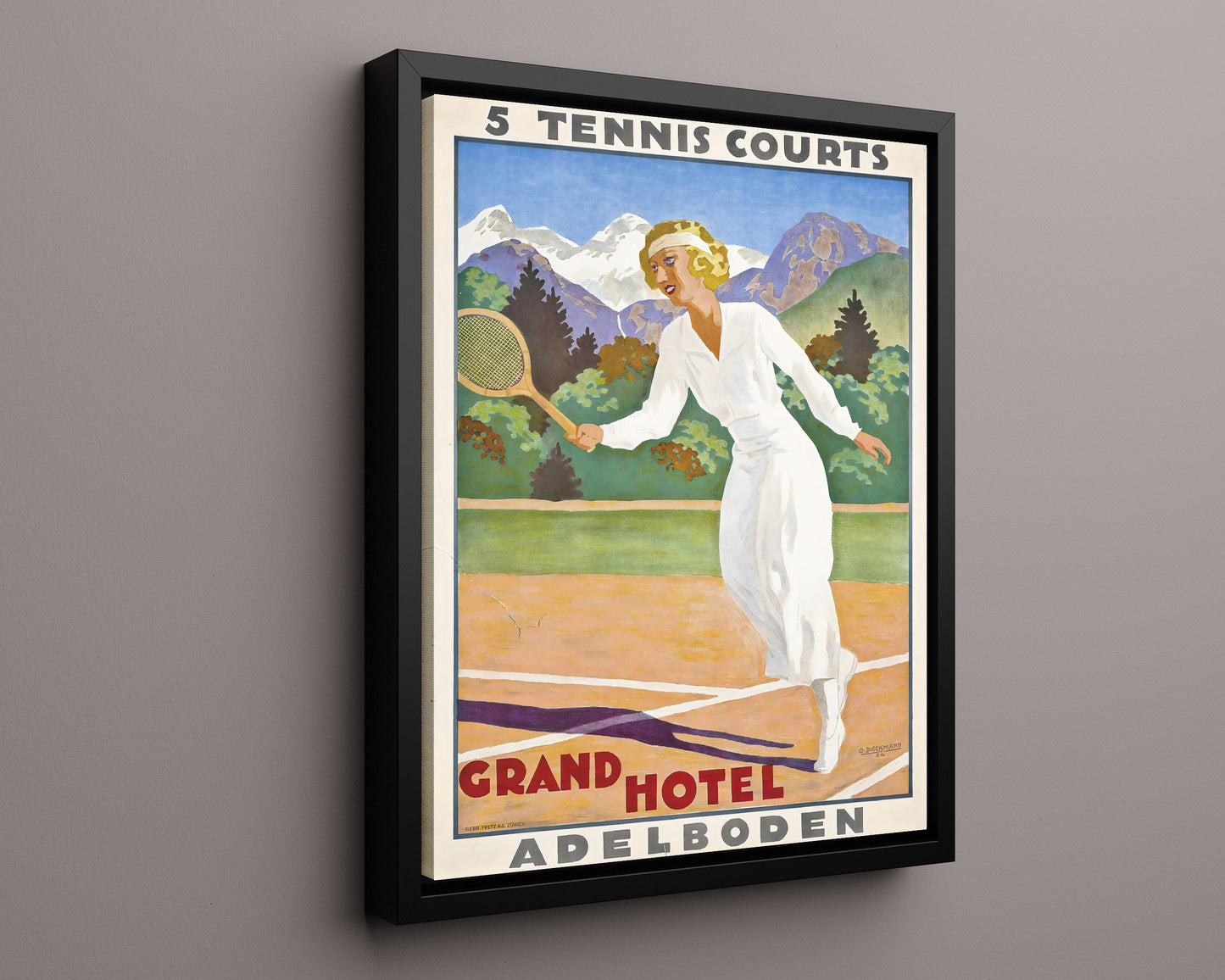 Classic Travel Poster - Adelboden - Tennis Hotel