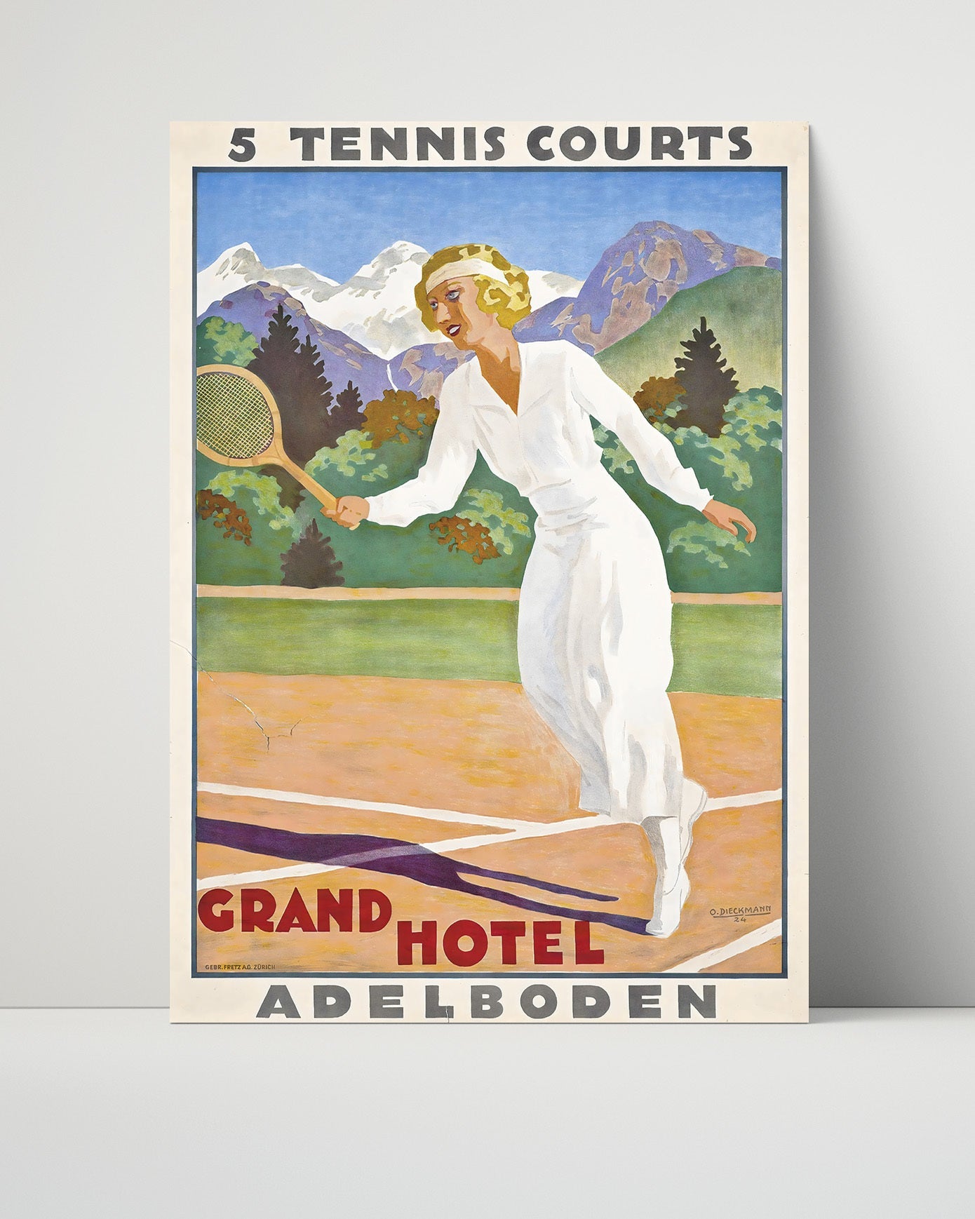 Classic Travel Poster - Adelboden - Tennis Hotel