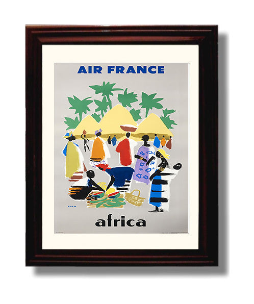 Africa Air France Market travel poster wall art 8x10 Canvas