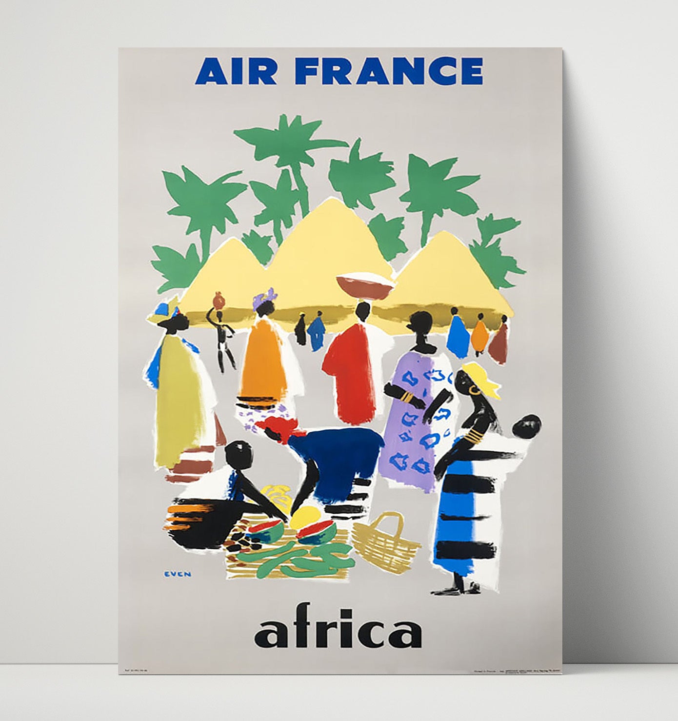 Africa Air France Market Vintage Travel Print 16x20 Unframed Print travel wall art print