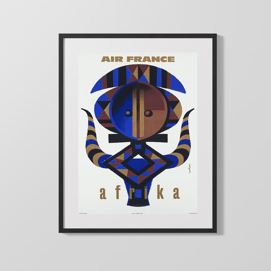 Classic Travel Poster - Africa - Air France Tribal Mask