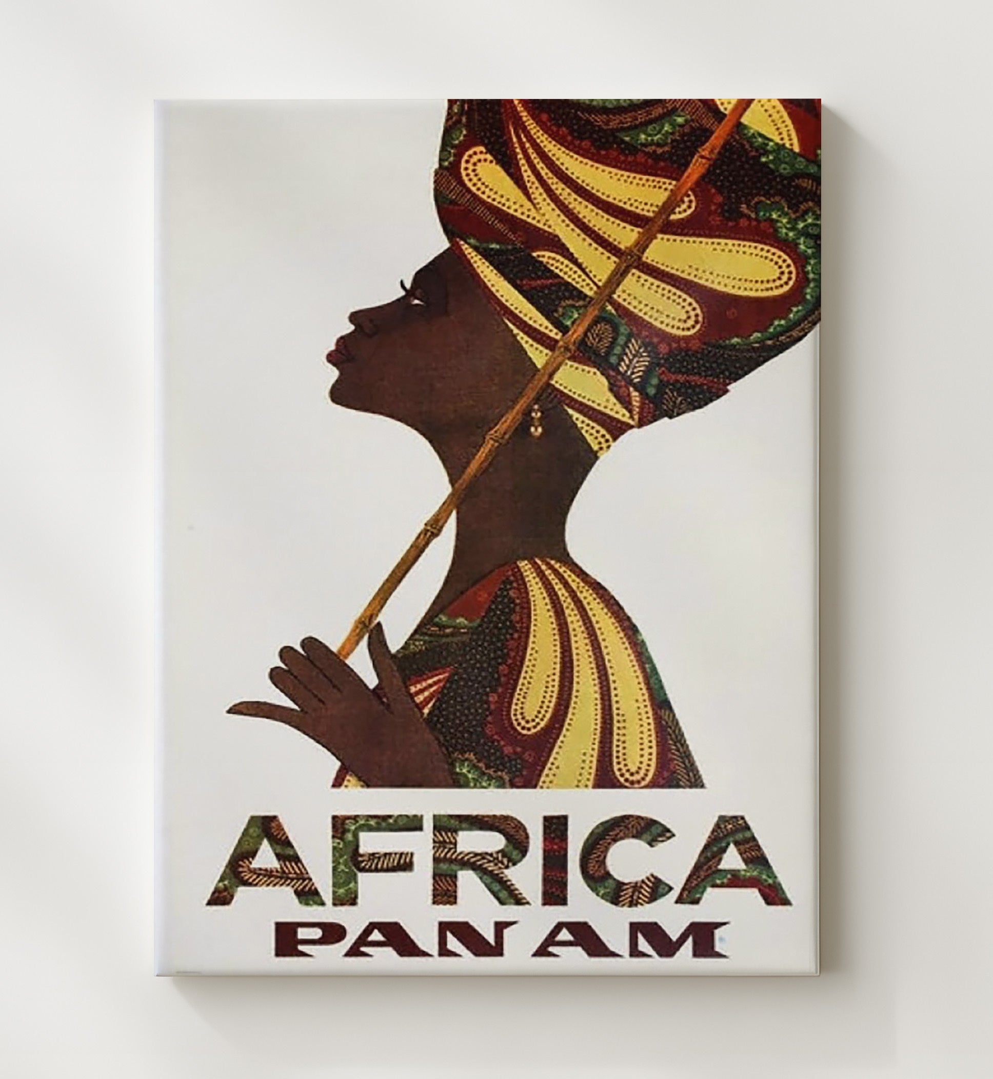 Africa Pan Am Vintage Travel Print 20x24 Canvas travel wall art print
