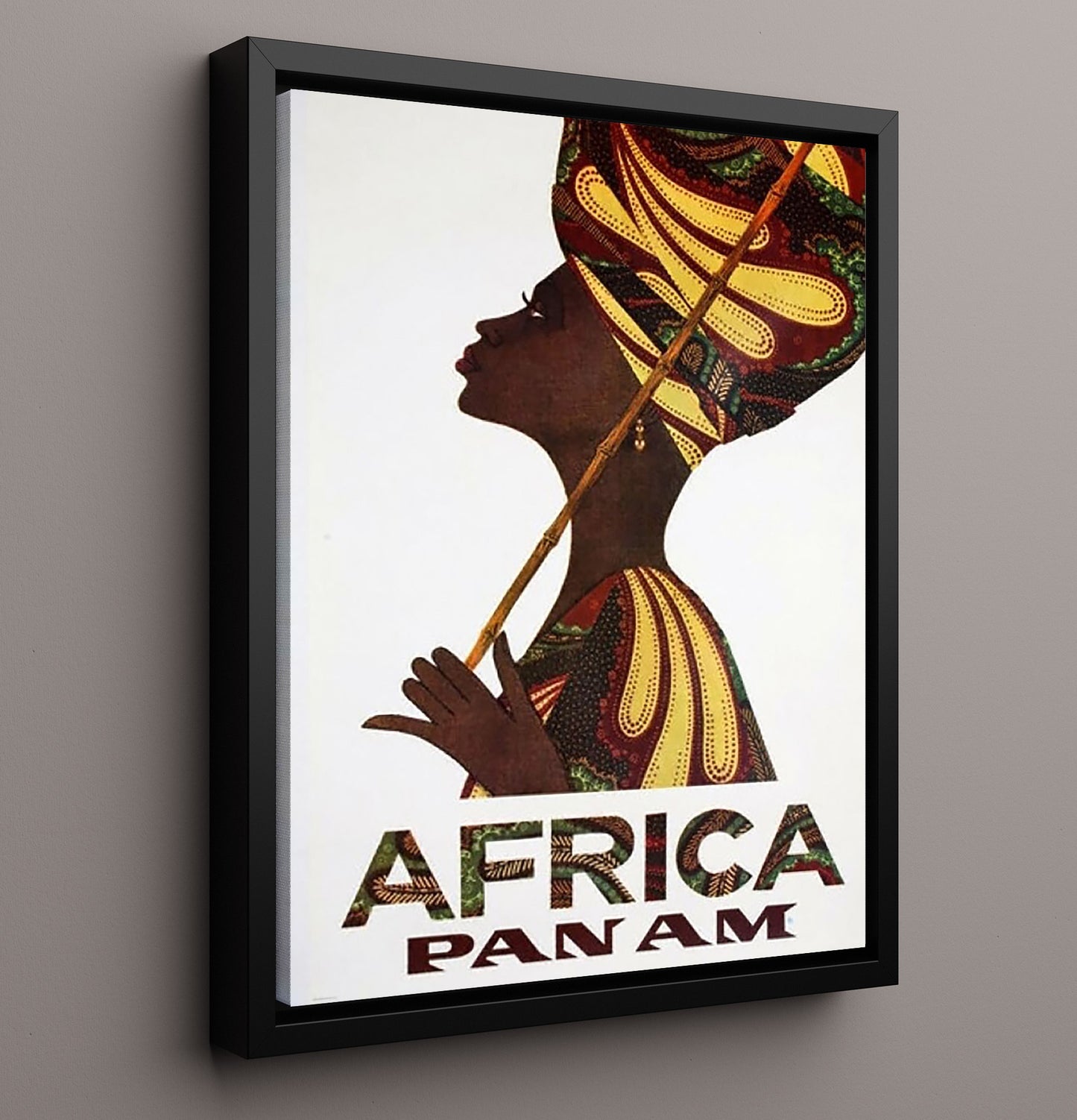 Africa Pan Am Vintage Travel Print 16x20 Framed Canvas travel wall art print