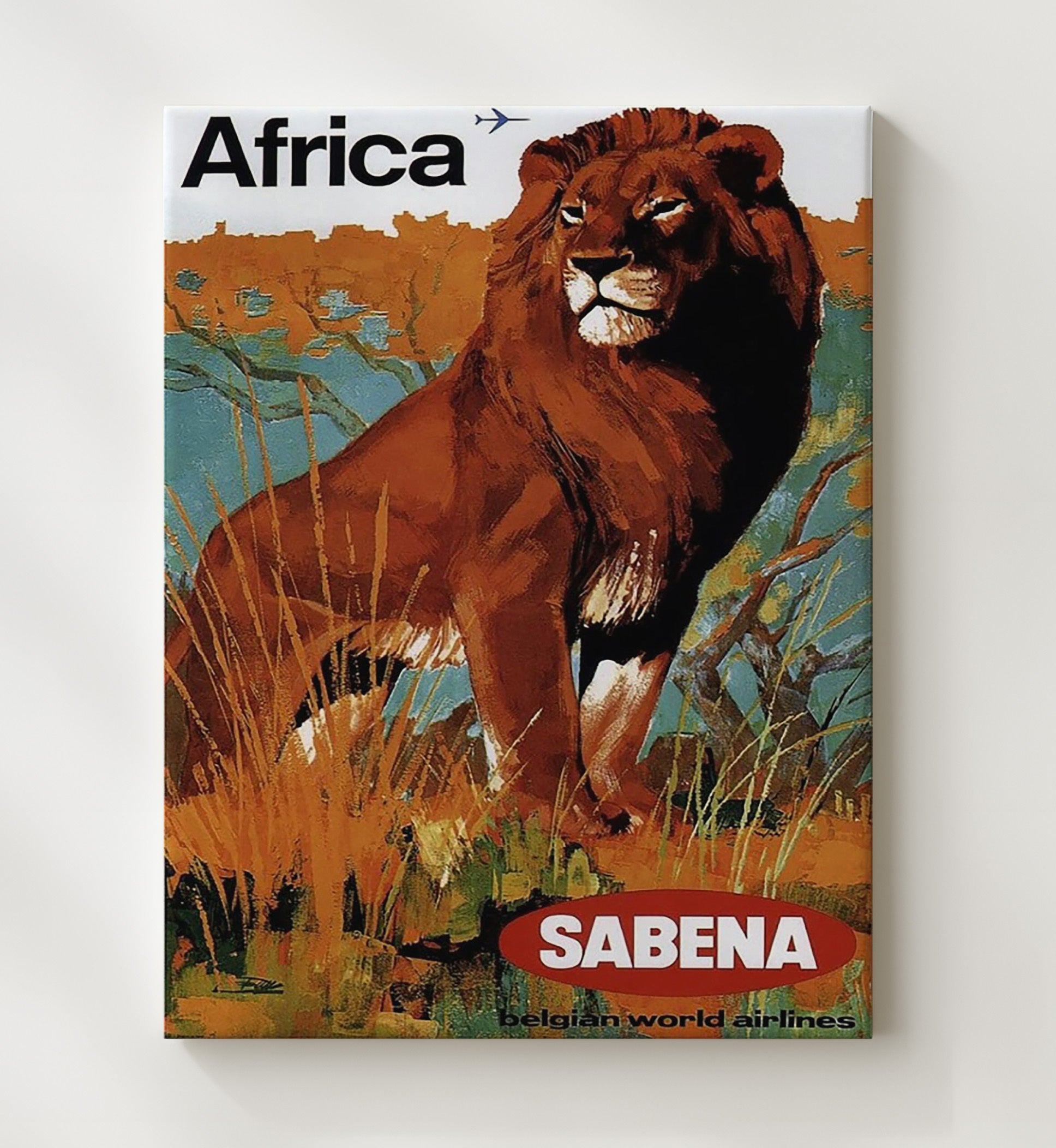 Africa Sabena Vintage Travel Print 20x24 Canvas travel wall art print