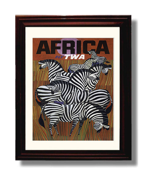 Africa TWA travel poster wall art 8x10 Canvas
