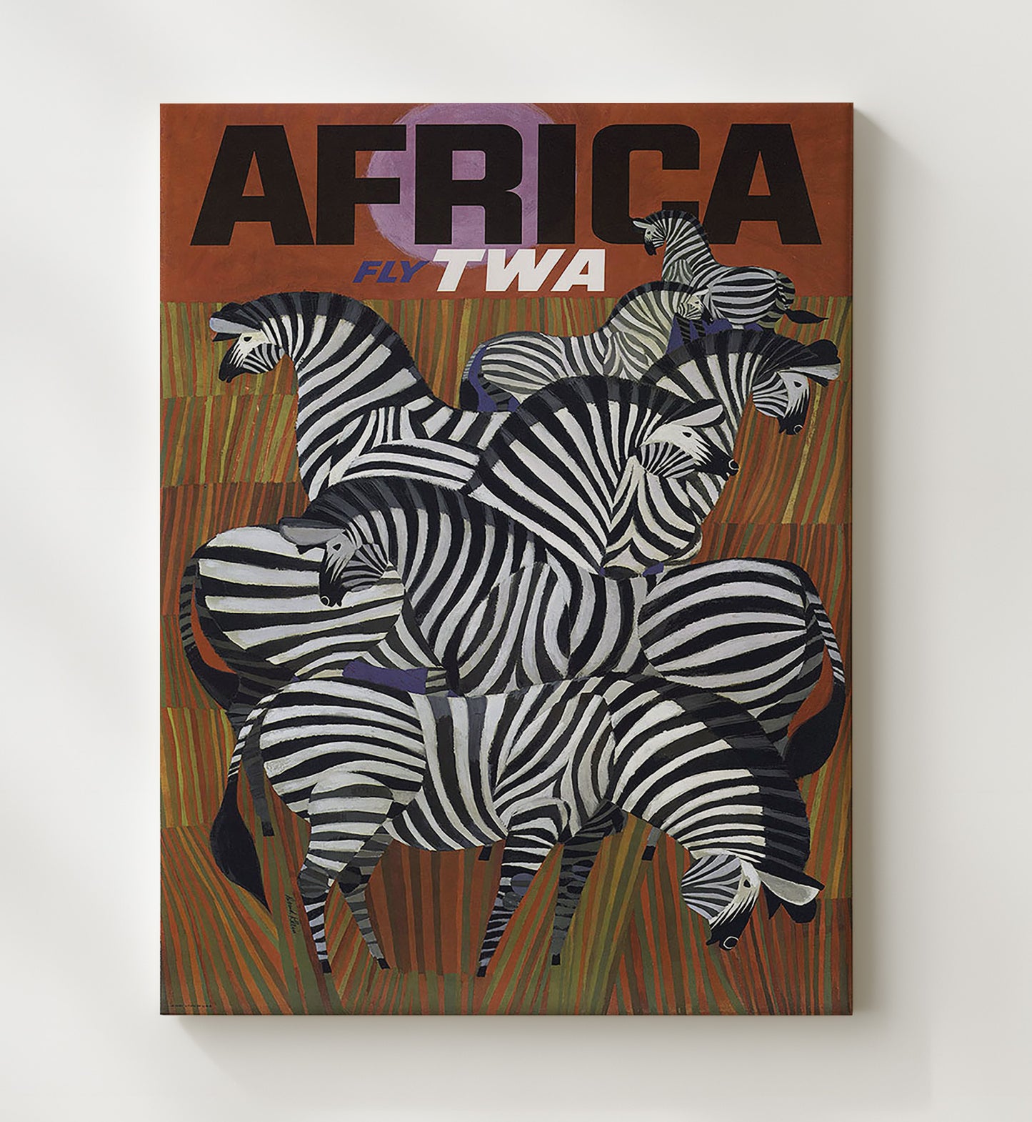 Africa TWA Vintage Travel Print 20x24 Canvas travel wall art print