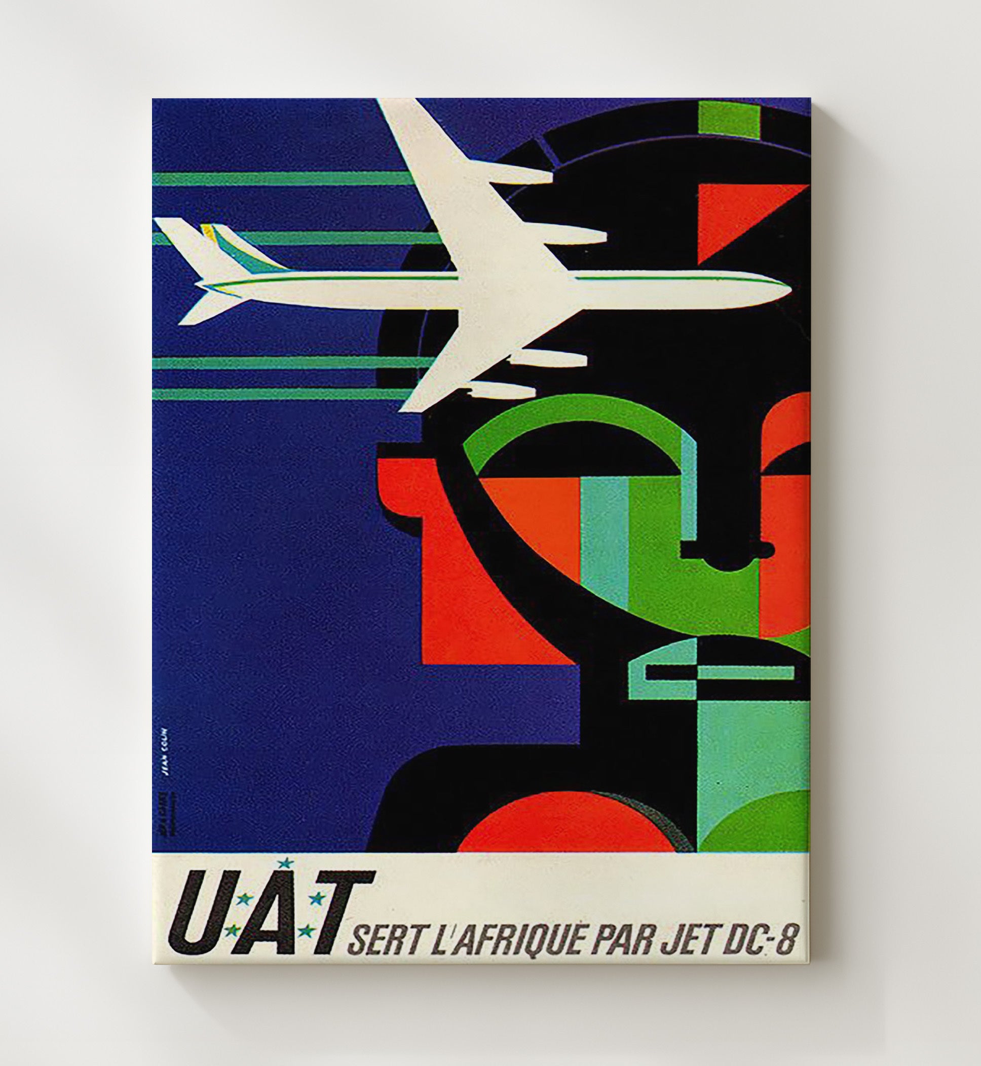 Africa UAT Airways Vintage Travel Print 20x24 Canvas travel wall art print