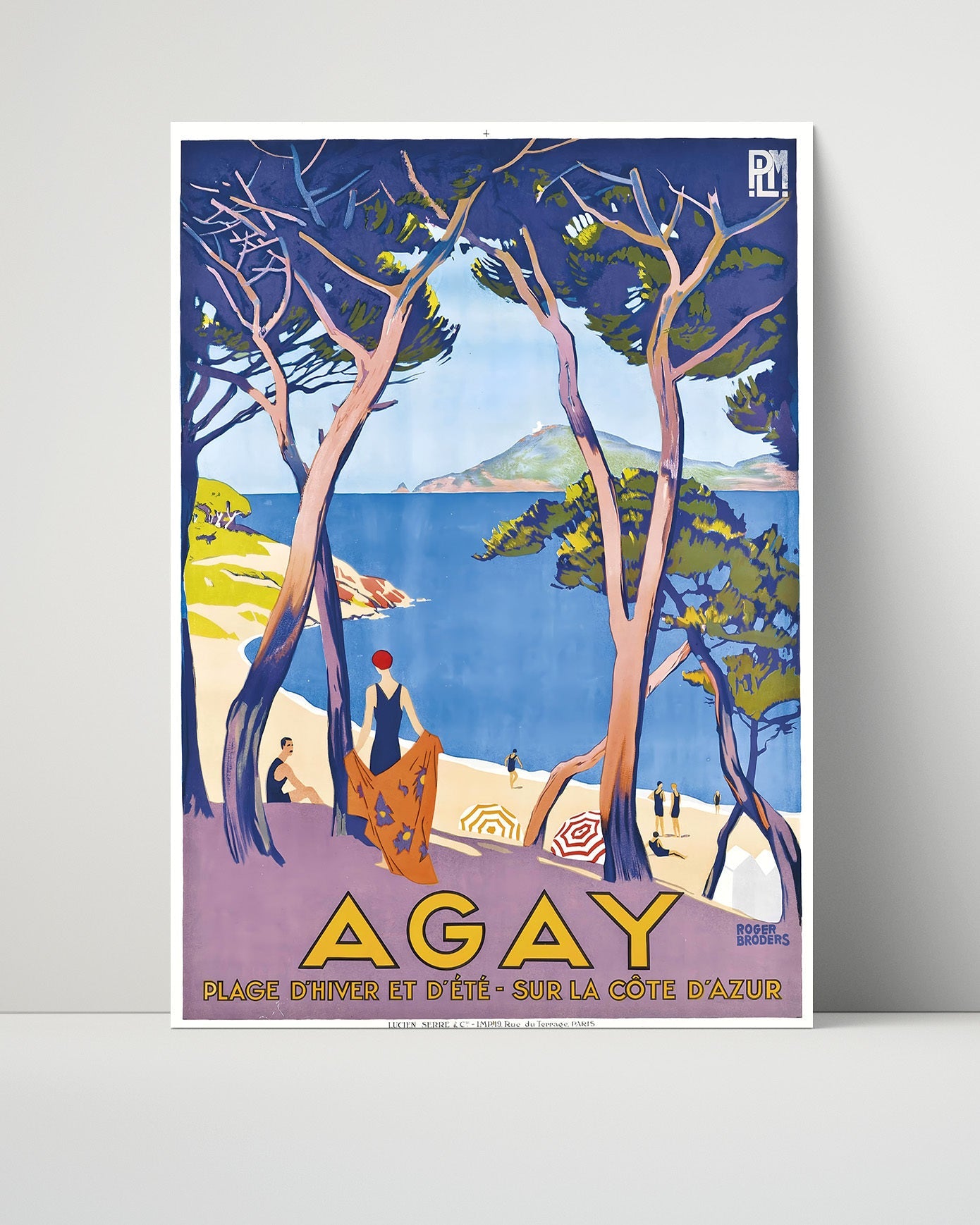 Classic Travel Poster - Agay - Cote dAzur Beach
