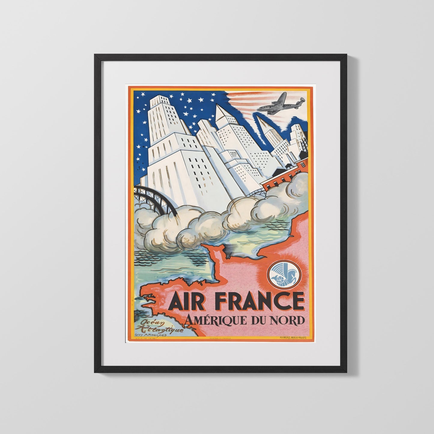 Classic Travel Poster - Air France - North America