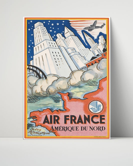 Classic Travel Unframed Poster -  Air France - North America