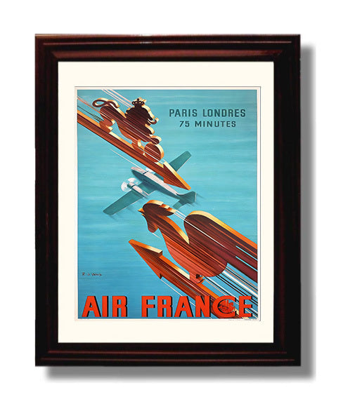 Air France Paris to London travel poster wall art 8x10 Canvas