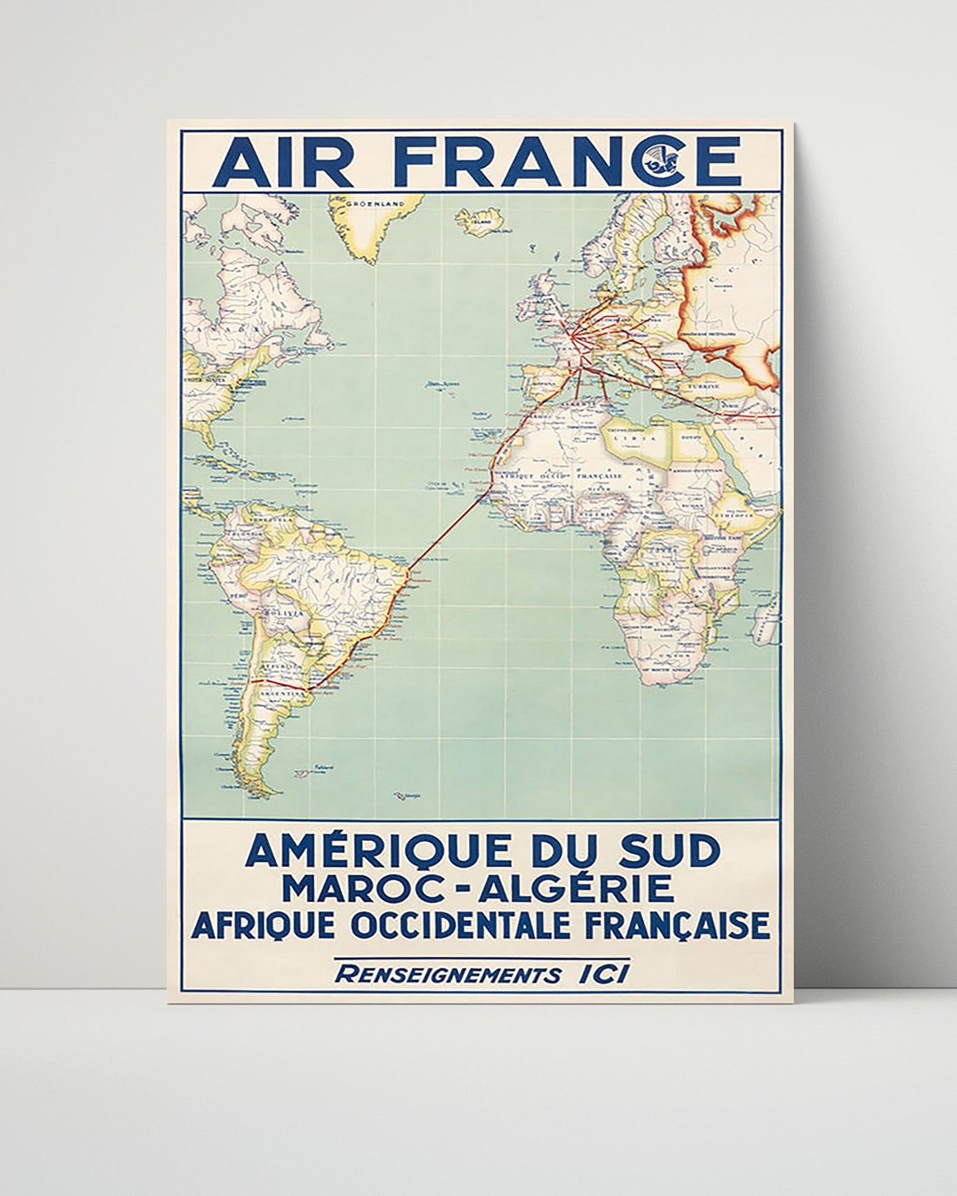 Classic Travel Poster - Air France - South America