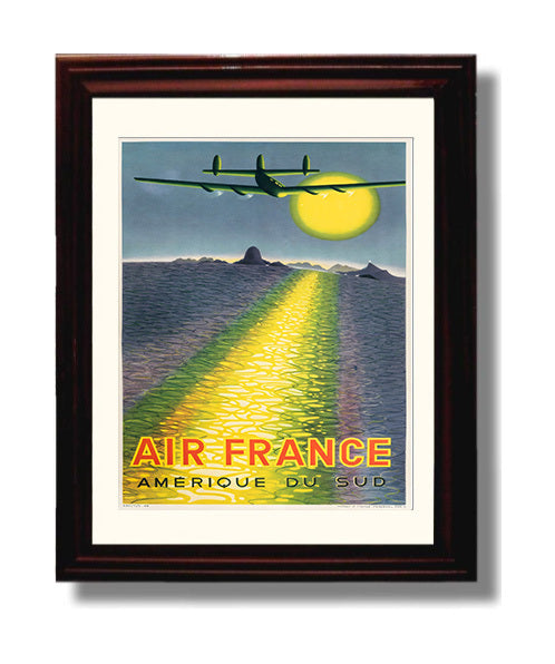 Classic Travel Poster - Air France - South America Africa Map