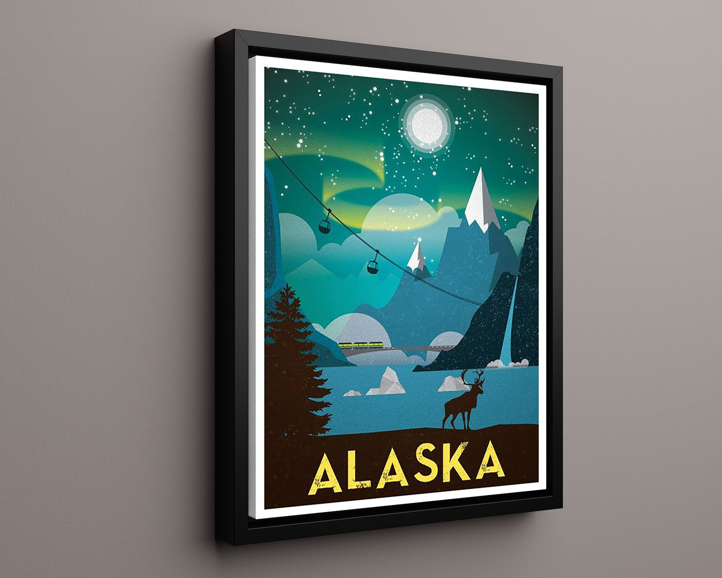 Classic Travel Poster - Alaska - Northern Lights